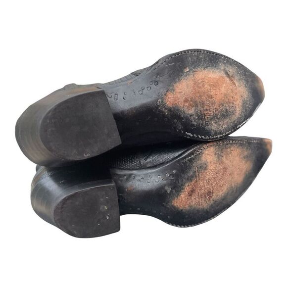 Women’s Panhandle Slim Vintage Black Leather Cowboy Boots Size 6B - Picture 8 of 8